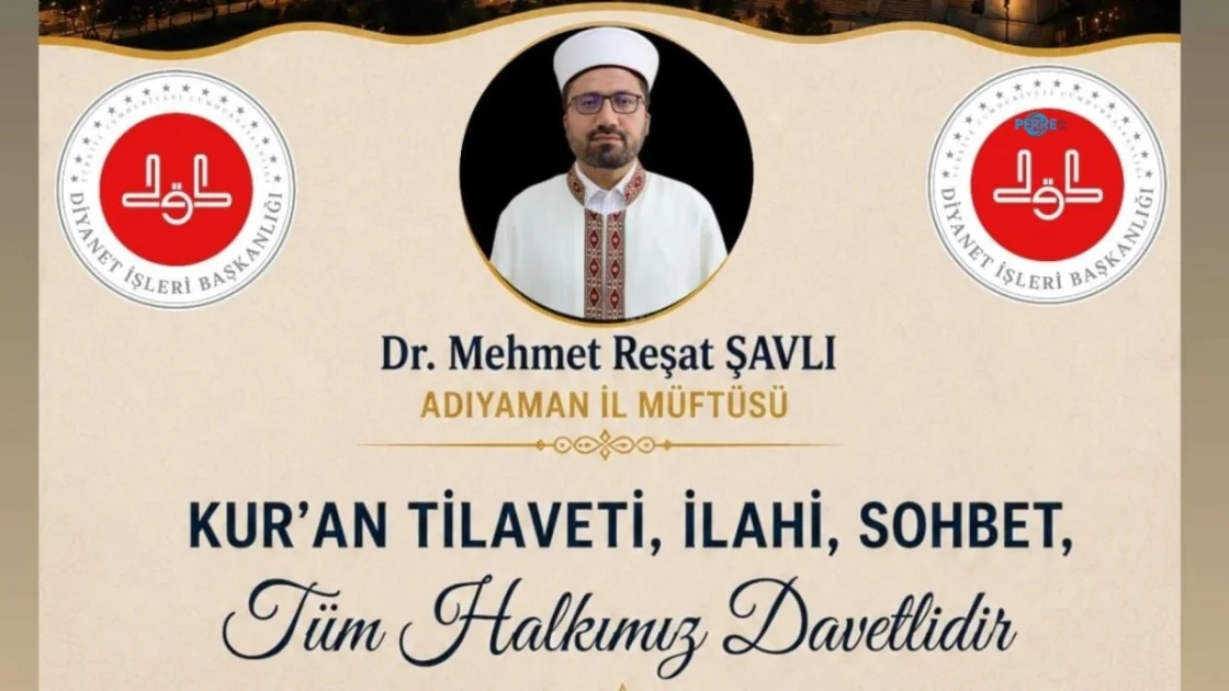Adıyaman Müftülüğü'nden Mevlid Kandili Özel Programına Davet