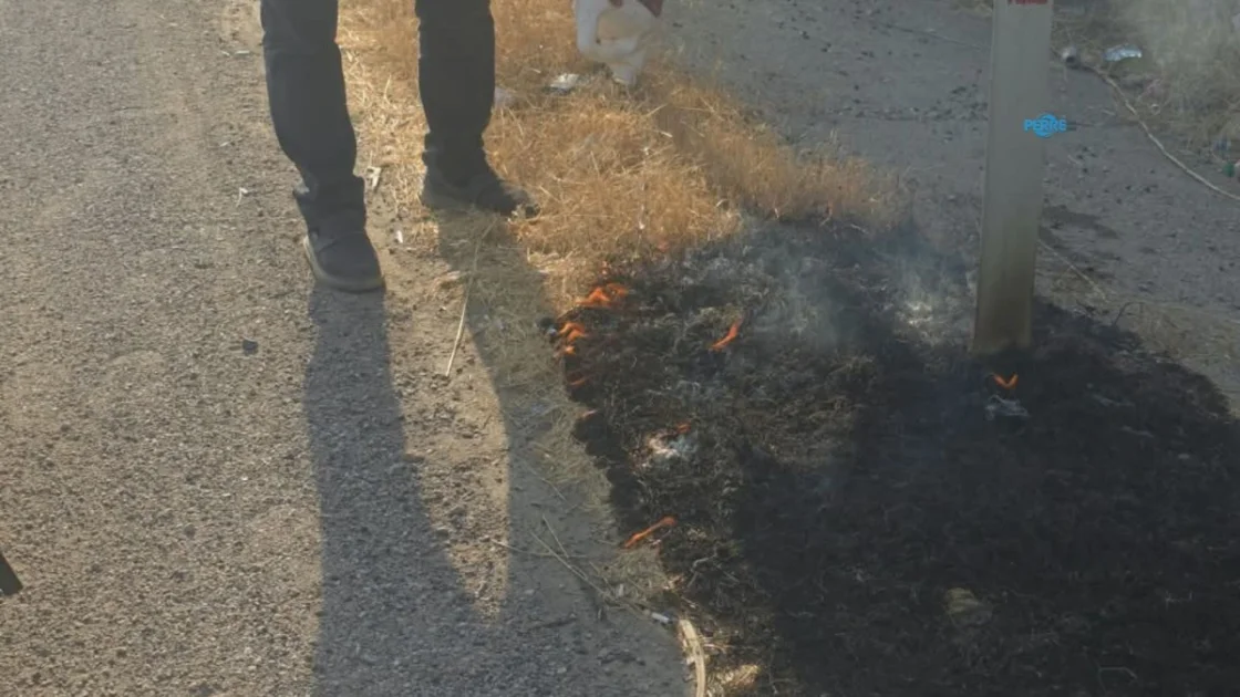 Adıyaman-Kâhta Karayolu'nda İnşaat Demiri Yangın Çıkardı