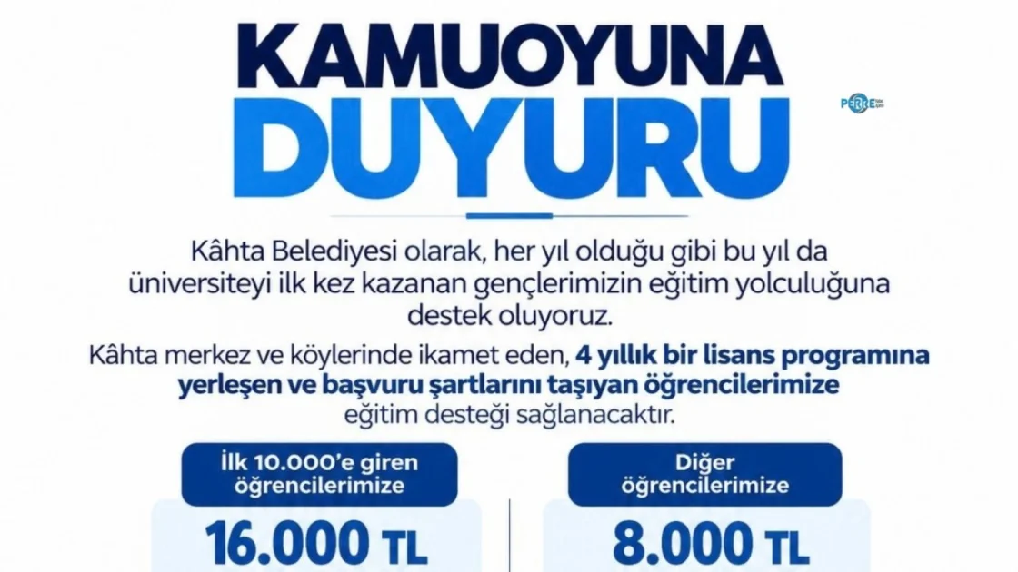 Kahta Belediyesi'nden Öğrencilere Eğitim Desteği: Merkez-Köy Ayrımı Yok