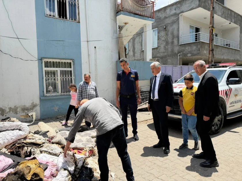 Başkan Hallaç, Yangın Mağduru Demiral Ailesini Yalnız Bırakmadı